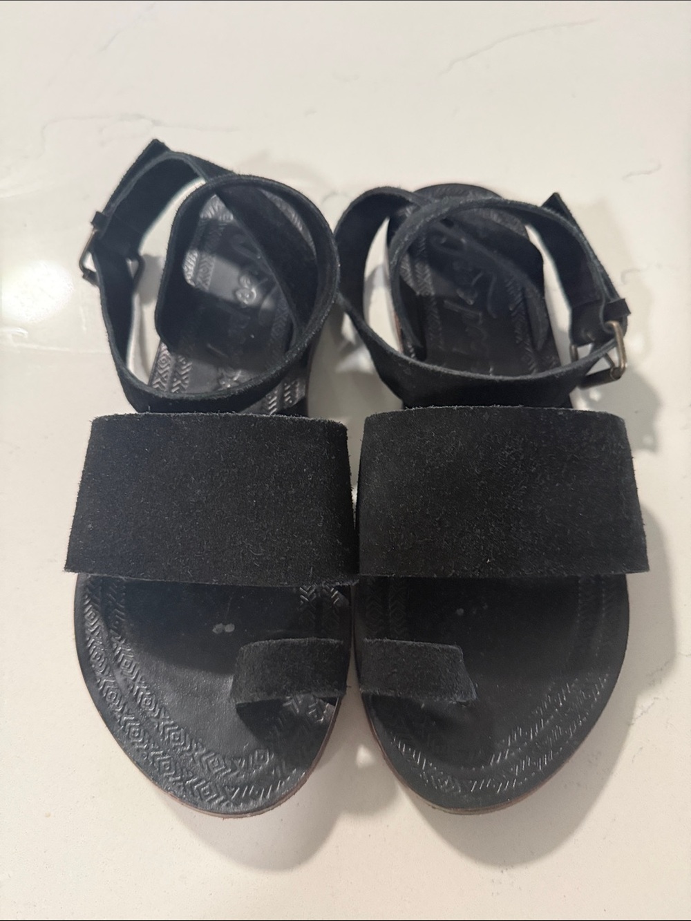Free People Black Suede Sandals